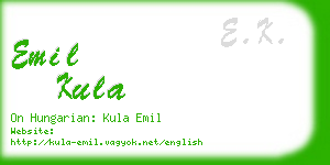 emil kula business card